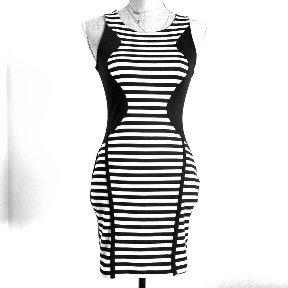 TRAC black and White Dress